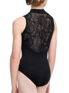 Ainsliewear Zip Front Lola Lace High Neck Leotard Adult XS